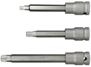 IMPACT-Schraubendreheinsätze, 1/2", Innenvielzahn, M8-M12, 3-teilig