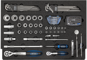 Werkstattwagensortiment, Steckschlüssel 1/4" und 1/2“, 97-teilig